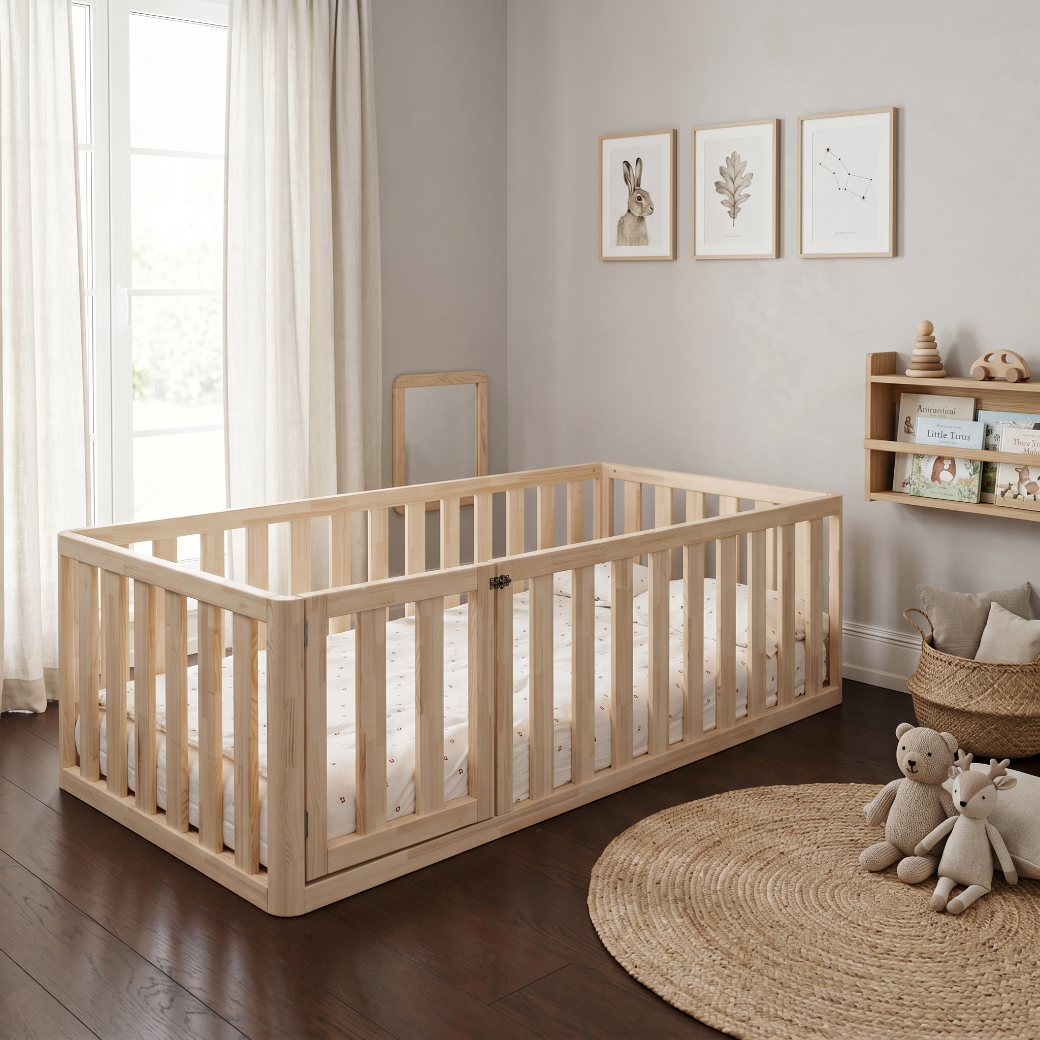 Eddie High Side Floor Bed with Door